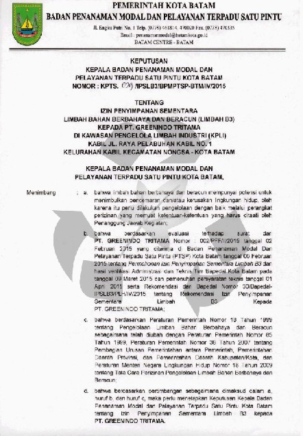 izin tps